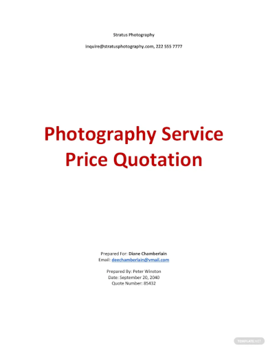 service price quotation template