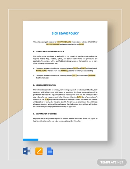 sick leave policy template