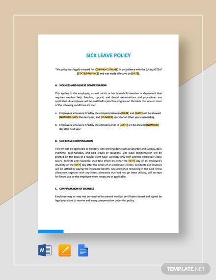 Sick Leave Policy Template