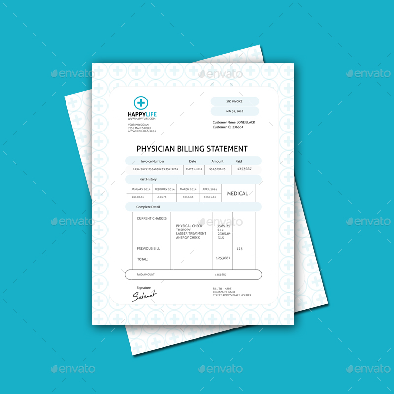 simple medical health invoice template