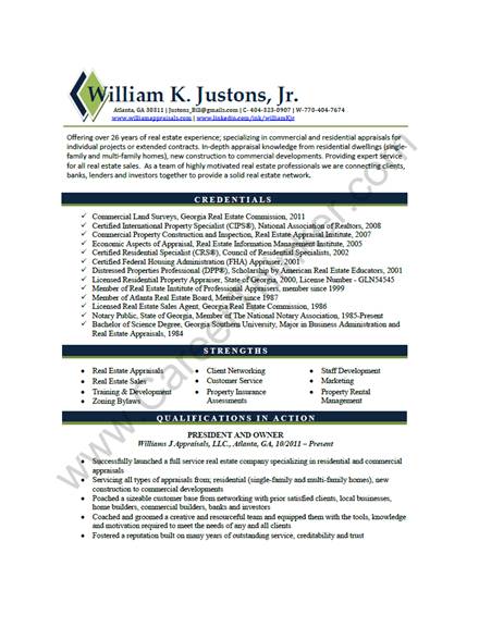 simple real estate resume example