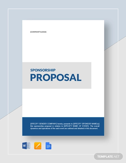 Sponsorship Proposal Examples 15 In PDF Google Docs Pages MS   Sponsorship Proposal Template 