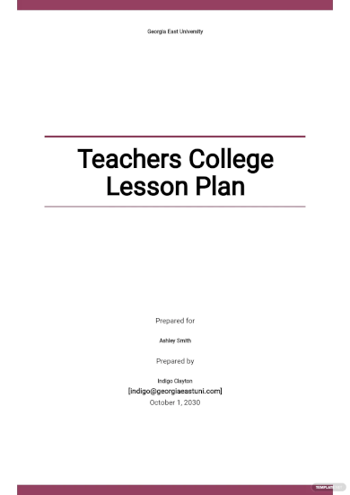 teachers college lesson plan template