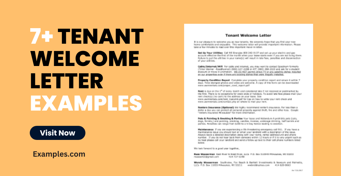 Tenant Welcome Letter Examples
