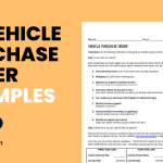 Vehicle Purchase Order Examples