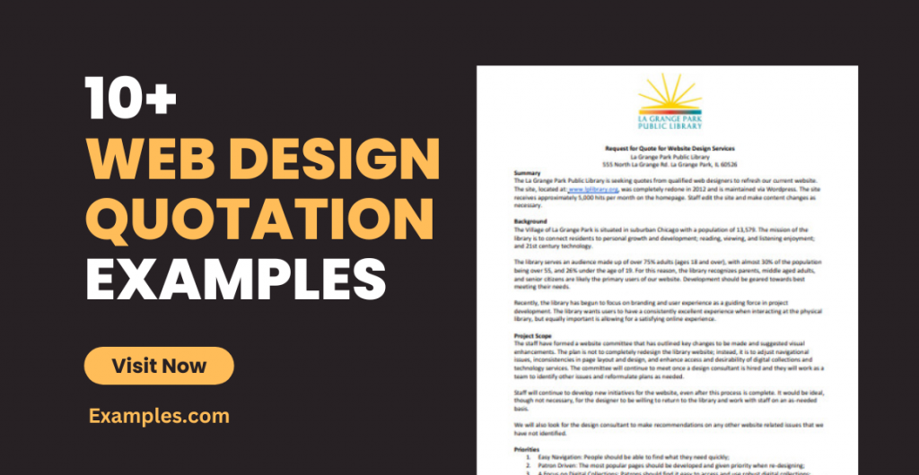 Web Design Quotation Examples