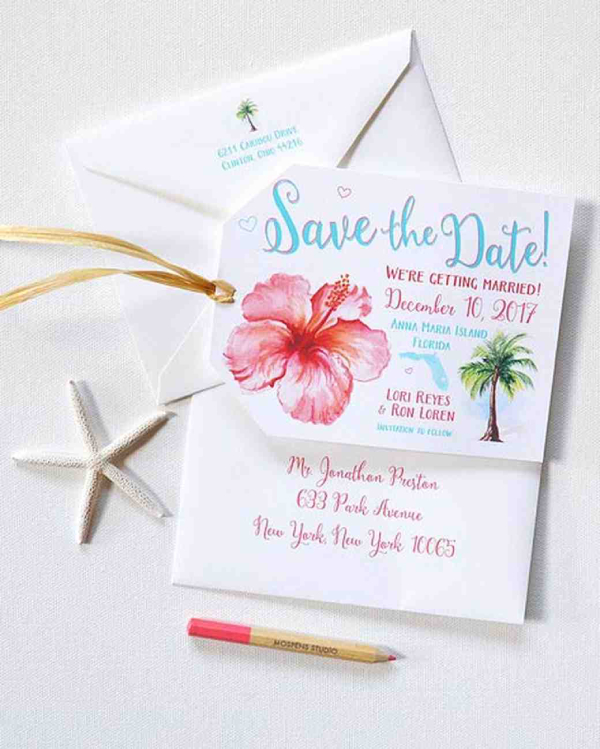 wedding save the date tag