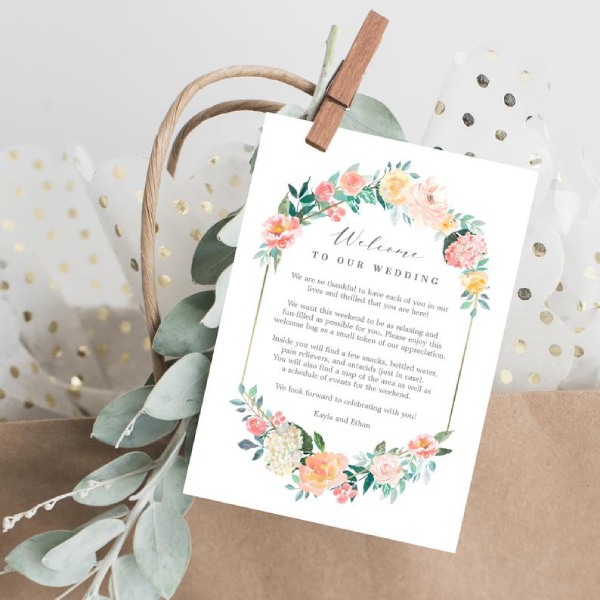 wedding welcome tag