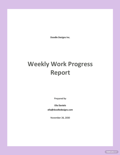 weekly work progress report template