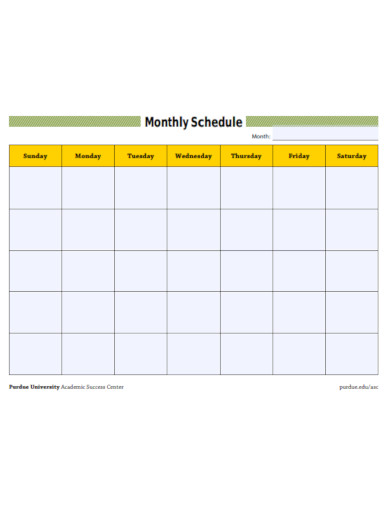 monthly schedule 