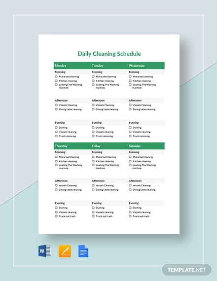 Cleaning Schedule 27 Examples Format How To Make PDF