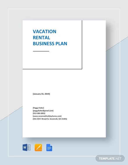 airbnb business plan template