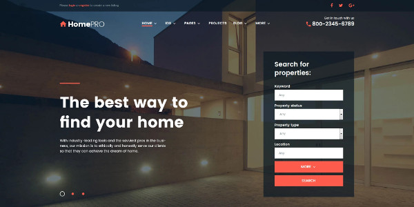 13. Architecture and Real Estate One Page WordPress Theme