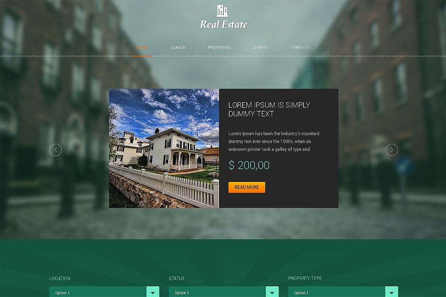 14. Simple Single Page Real Estate WordPress Template