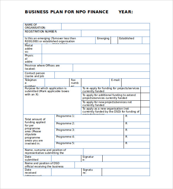 Free business plan template for non profit organization BestBook