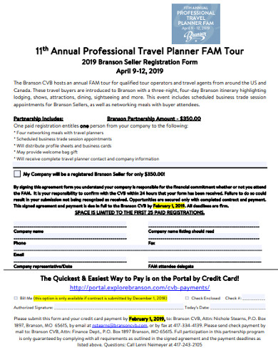 annual professional travel planner 