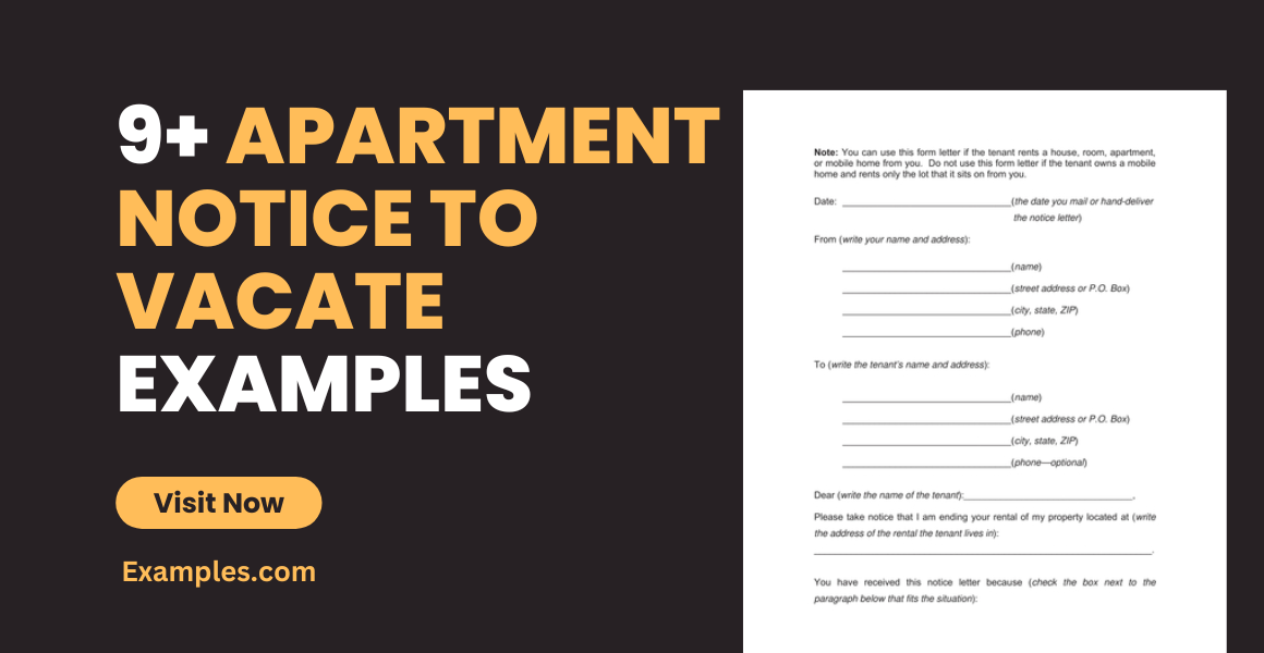 Apartment Notice to Vacate Examples