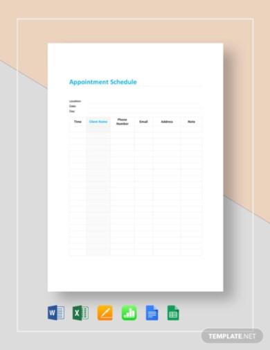 appointment schedule template