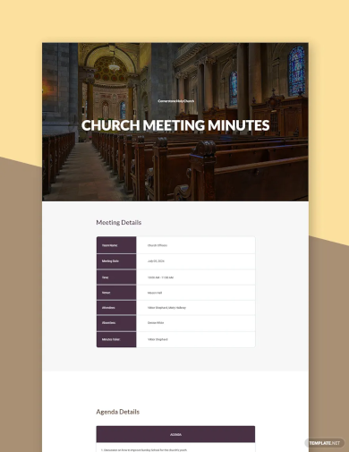 basic church meeting minutes template