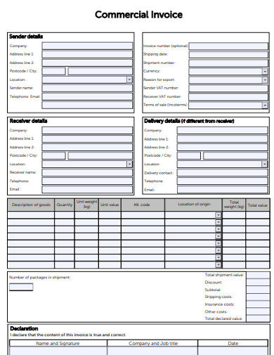 basic commercial invoice