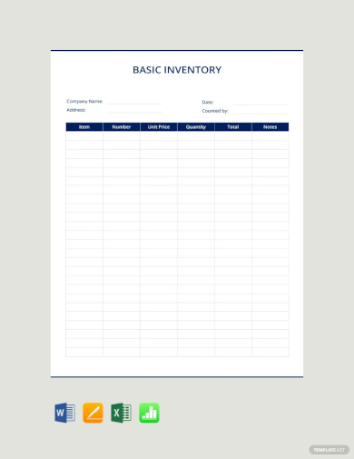 basic inventory template