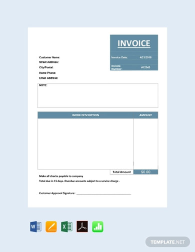 basic service invoice template
