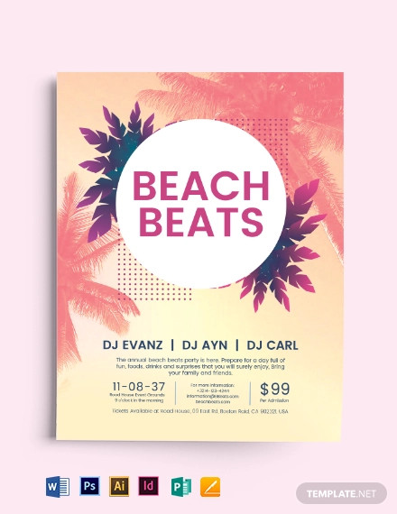 beach party flyer template