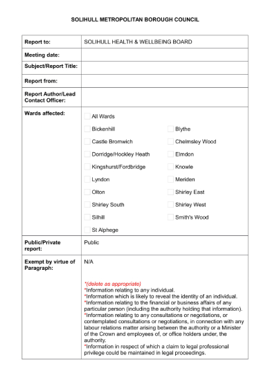 Board Report Examples