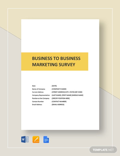 business to business market survey template