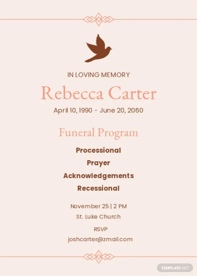 catholic church funeral service program template