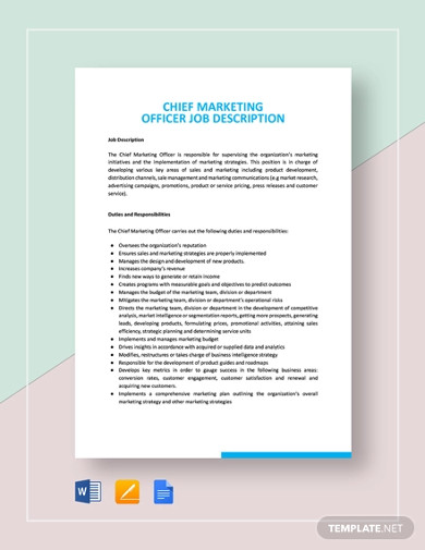 Chief Marketing Officer Job Description Template