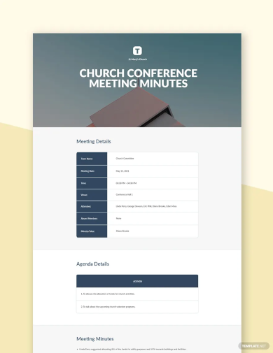 church conference meeting minutes template