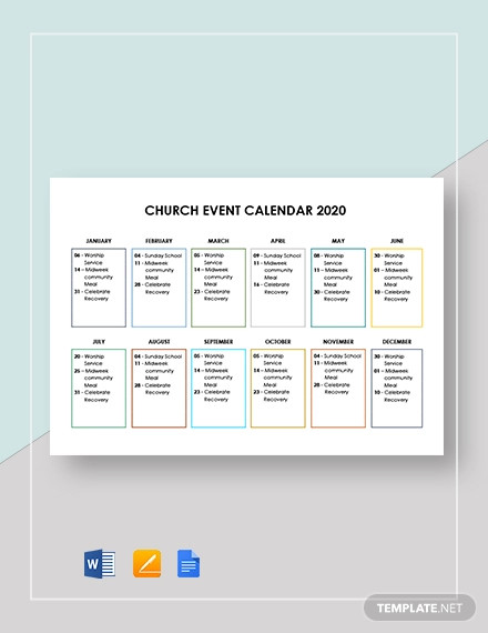 Church Calendar - 17+ Examples, Format, Pdf | Examples