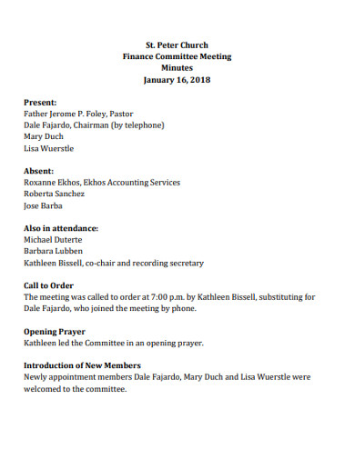 Church Meeting Minutes 23 Examples Format Pdf Examples