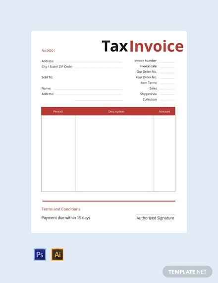 commercial tax invoice template