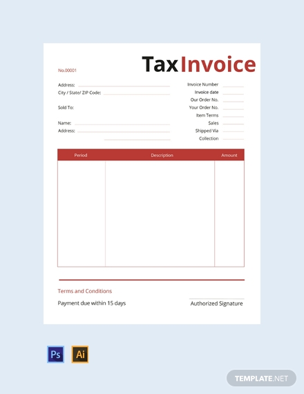 Commercial Tax Invoice Template