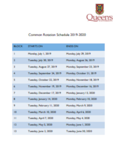 common rotation schedule 