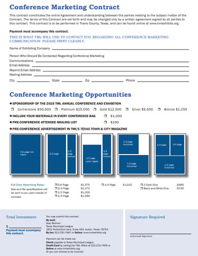 conference marketing contract