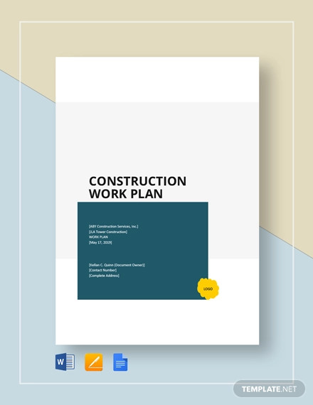 construction work plan template