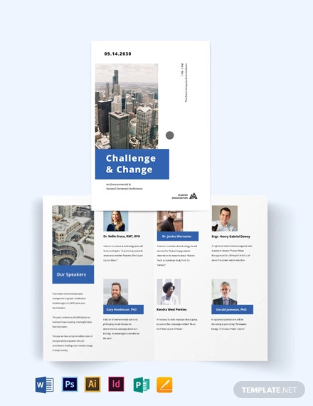corporate event company bi fold brochure template