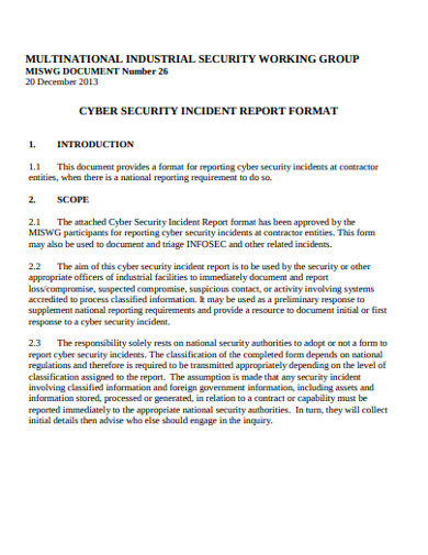 cyber security incident report format
