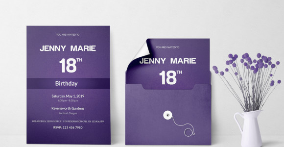 debut event invitation card template