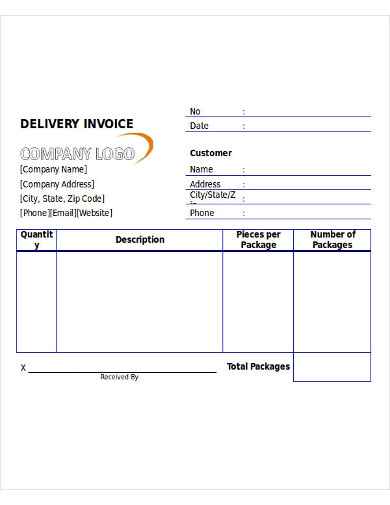 Delivery Invoice Example