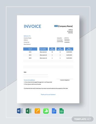 delivery invoice template