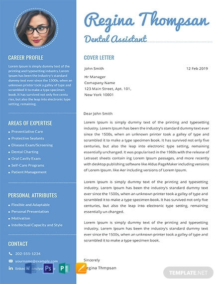 dental assistant resume and cover letter