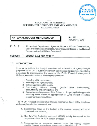 department budget managment