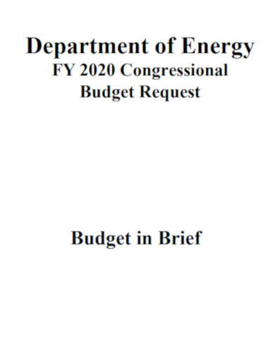 department of energy budget report