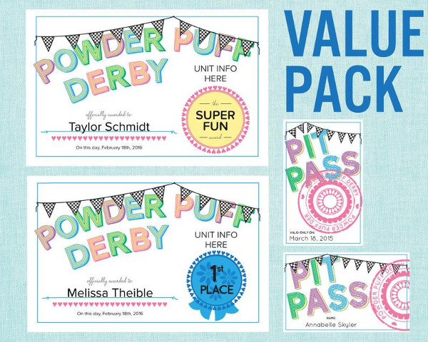 derby event certificates