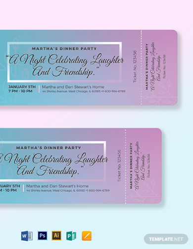 dinner party ticket template