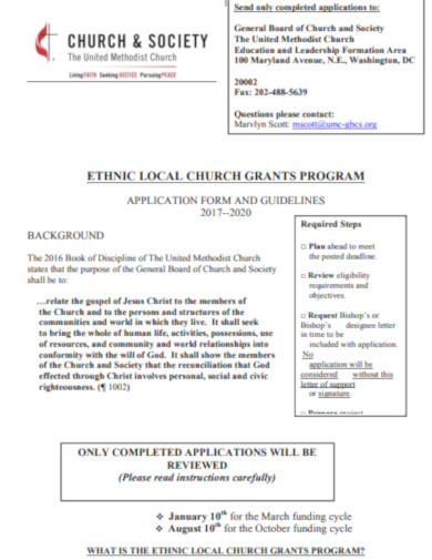 ethnic local church grants program
